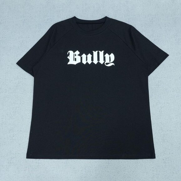 Cool Black T Shirt With Bully Gothic Print